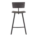 LumiSource Rocco Counter Stool - Set of 2 - BLACK - Front