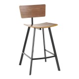 LumiSource Rocco Counter Stool - Set of 2 - WALNUT - Perspective