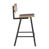 LumiSource Rocco Counter Stool - Set of 2 - WALNUT - Side