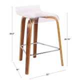 Lumisource Clarity Counter Stool - Dimension