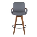 Lumisource Clarity Counter Stool - Grey - Front