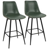 LumiSource Durango Counter Stool - Set of 2 - Green 