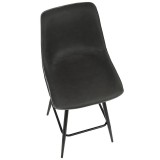 LumiSource Durango Counter Stool - Set of 2 - Grey - Seat