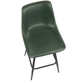 LumiSource Durango Counter Stool - Set of 2 - Green - Seat