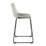 LumiSource Duke Counter Stool - Set of 2 - Light Grey - Side