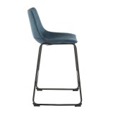 LumiSource Duke Counter Stool - Set of 2 - Blue - Side