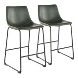 LumiSource Duke Counter Stool - Set of 2 - Green 