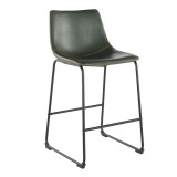 LumiSource Duke Counter Stool - Set of 2 - Green - Perspective