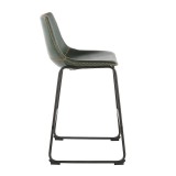 LumiSource Duke Counter Stool - Set of 2 - Green - Side