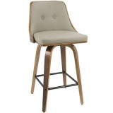 LumiSource Gianna Counter Stool - Set of 2 - LIGHT GREY - Perspective