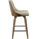LumiSource Gianna Counter Stool - Set of 2 - LIGHT GREY - Side