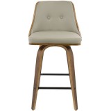 LumiSource Gianna Counter Stool - Set of 2 - LIGHT GREY - Front
