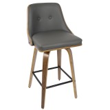 LumiSource Gianna Counter Stool - Set of 2 - DARK GREY - Perspective