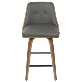 LumiSource Gianna Counter Stool - Set of 2 - DARK GREY - Front