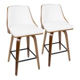 LumiSource Gianna Counter Stool - Set of 2 - WHITE 