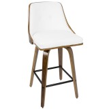 LumiSource Gianna Counter Stool - Set of 2 - WHITE - Front