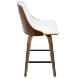 LumiSource Gianna Counter Stool - Set of 2 - WHITE - Side