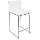 LumiSoure Mara Counter Stool - Set of 2 - WHITE - Perspective