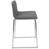 LumiSoure Mara Counter Stool - Set of 2 - GRAY - Side