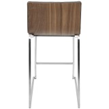 LumiSoure Mara Counter Stool - Set of 2 - GRAY - Rear