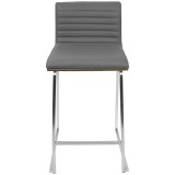 LumiSoure Mara Counter Stool - Set of 2 - GRAY - Front