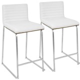 LumiSoure Mara Counter Stool - Set of 2 - WHITE
