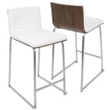 LumiSoure Mara Counter Stool - Set of 2 - WHITE 