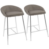 LumiSoure Matisse Counter Stool - Set of 2 - GREY
