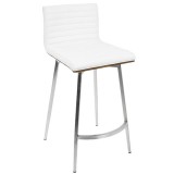 LumiSoure Mason Swivel Counter Stool - Set of 2 - WHITE - Perspective