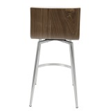 LumiSoure Mason Swivel Counter Stool - Set of 2 - WHITE - Rear