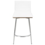 LumiSoure Mason Swivel Counter Stool - Set of 2 - WHITE - Front