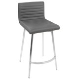 LumiSoure Mason Swivel Counter Stool - Set of 2 - GREY - Perspective