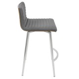 LumiSoure Mason Swivel Counter Stool - Set of 2 - GREY - Side