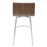 LumiSoure Mason Swivel Counter Stool - Set of 2 - GREY - Rear