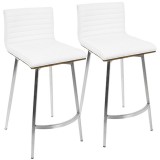 LumiSoure Mason Swivel Counter Stool - Set of 2 - WHITE 