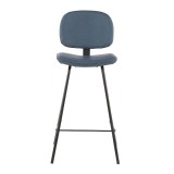 LumiSoure Industrial Nunzio Counter Stool - Set of 2 - BLUE - Front