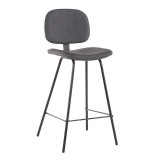 LumiSoure Industrial Nunzio Counter Stool - Set of 2 - GREY - Perspective