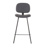 LumiSoure Industrial Nunzio Counter Stool - Set of 2 - GREY - Front