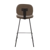 LumiSoure Industrial Nunzio Counter Stool - Set of 2 - BROWN - Rear