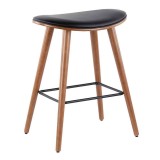 LumiSource Saddle Counter Stool - Set of 2 - BLACK - Perspective