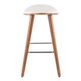 LumiSource Saddle Counter Stool - Set of 2 - WHITE - Side