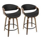 LumiSource Symphony Counter Stool - Set of 2 - BLACK 