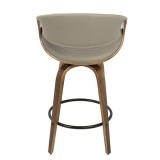 LumiSource Symphony Counter Stool - Set of 2 - GREY - Rear