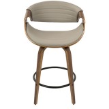 LumiSource Symphony Counter Stool - Set of 2 - GREY - Front