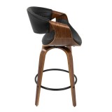 LumiSource Symphony Counter Stool - Set of 2 - BLACK - Side