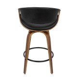 LumiSource Symphony Counter Stool - Set of 2 - BLACK - Rear
