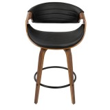 LumiSource Symphony Counter Stool - Set of 2 - BLACK - Front