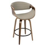 LumiSource Symphony Counter Stool - Set of 2 - GREY - Perspective
