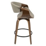 LumiSource Symphony Counter Stool - Set of 2 - GREY - Side