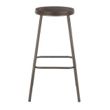Lumisource Clara Round Barstool - Set of 2 - Antique Metal - Front
